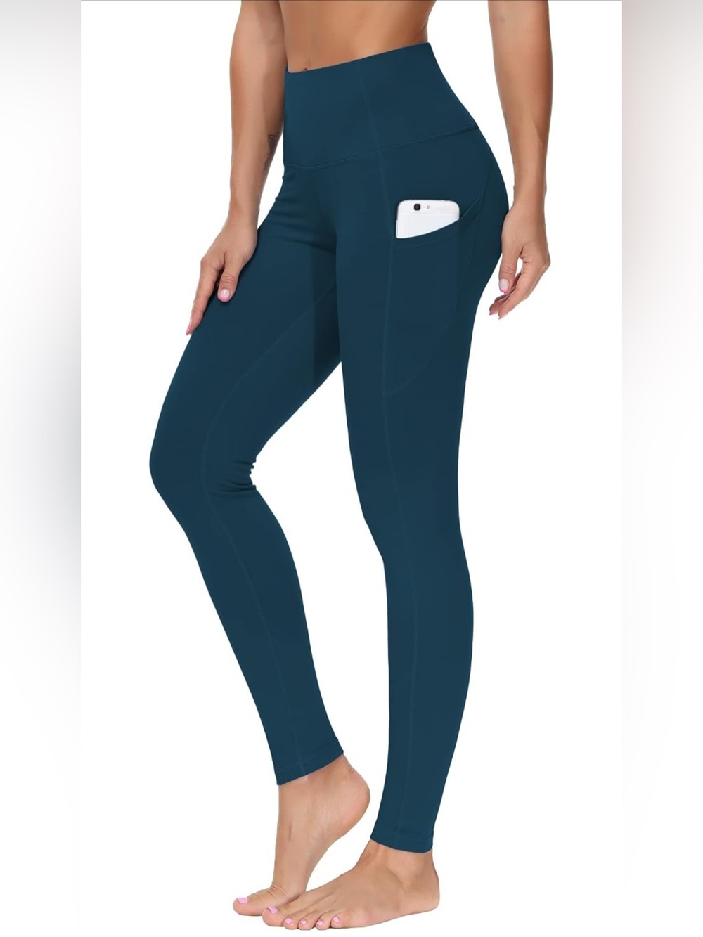 NWOT THE GYM PEOPLE High Waist Yoga Workout Leggings Pockets blue S